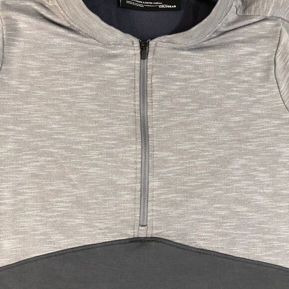 Under Armour Sweater Womens Medium Gray 1/2 Zip Fitted Logo Coldgear Pullover - Picture 2 of 7